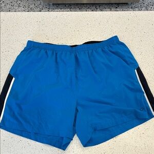 GAP Men's Bright Blue Athletic Shorts with Black & White Accents